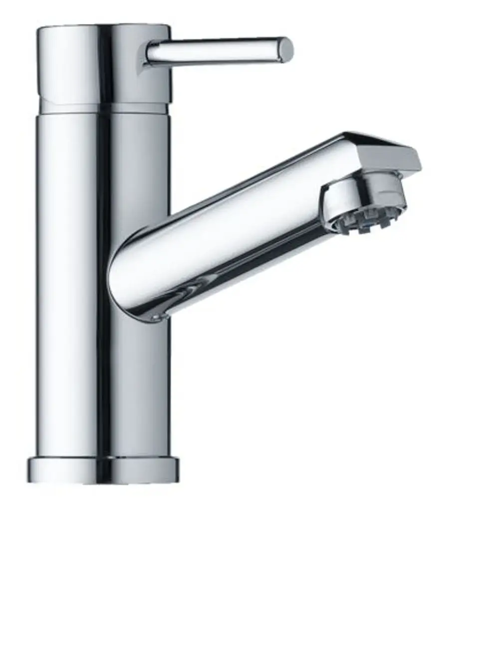 Glänzender, silberner Wasserhahn von Stiebel Eltron, Modell MEW für offene Warmwasserspeicher.